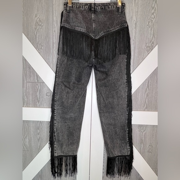B7.6 Nasty Girl Fringe Cropped High Waisted Jeans US 2 - Picture 9 of 14